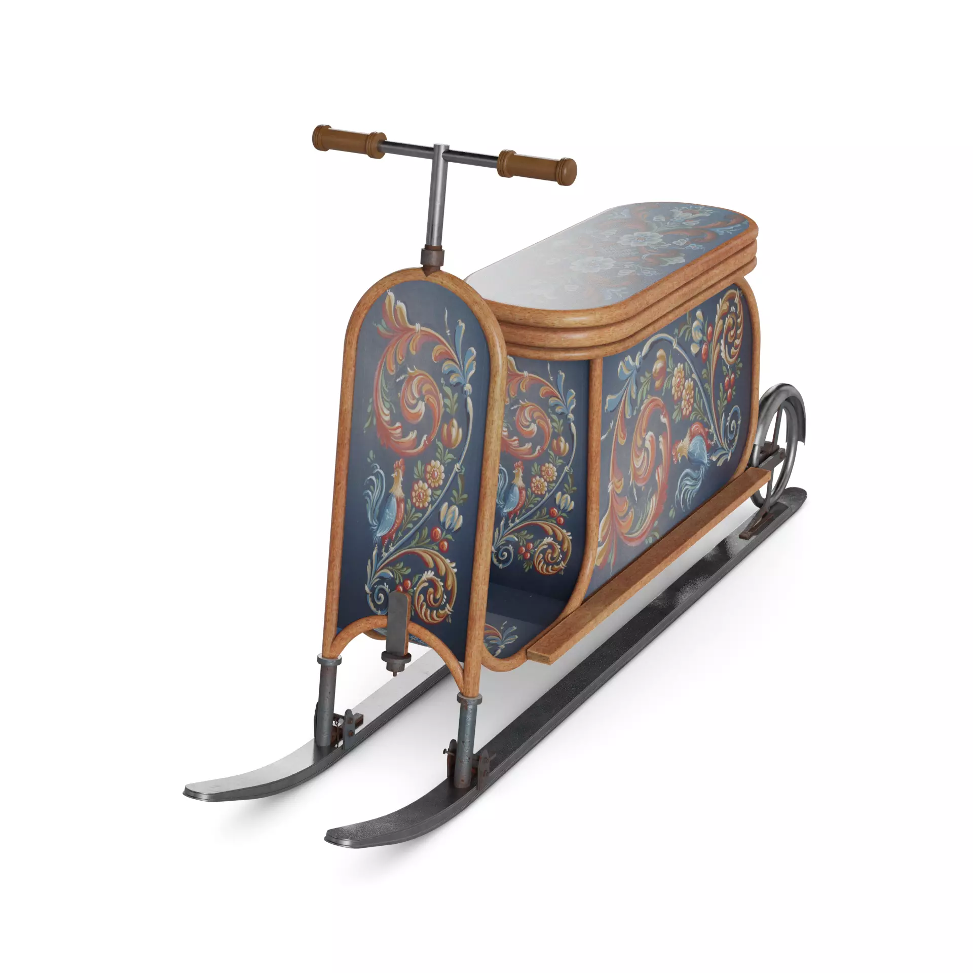 Snow Scooter Low-poly 3D model_0