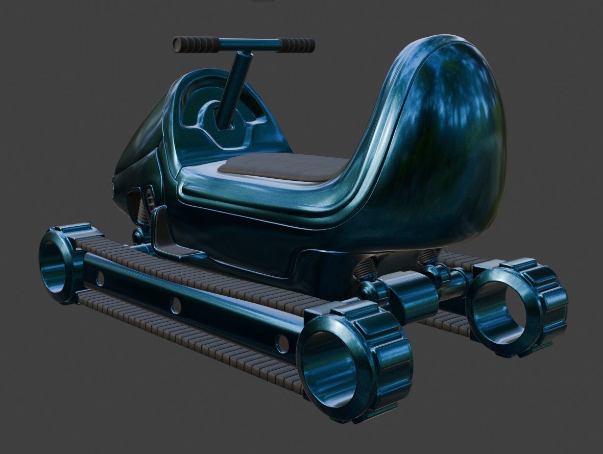 Snow Scooter 3D model_2