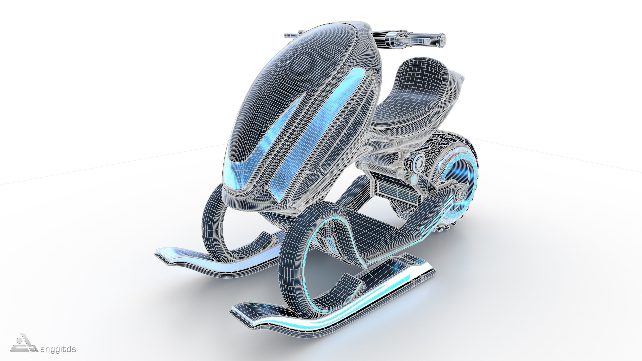 Snow Scooter 3D model_9
