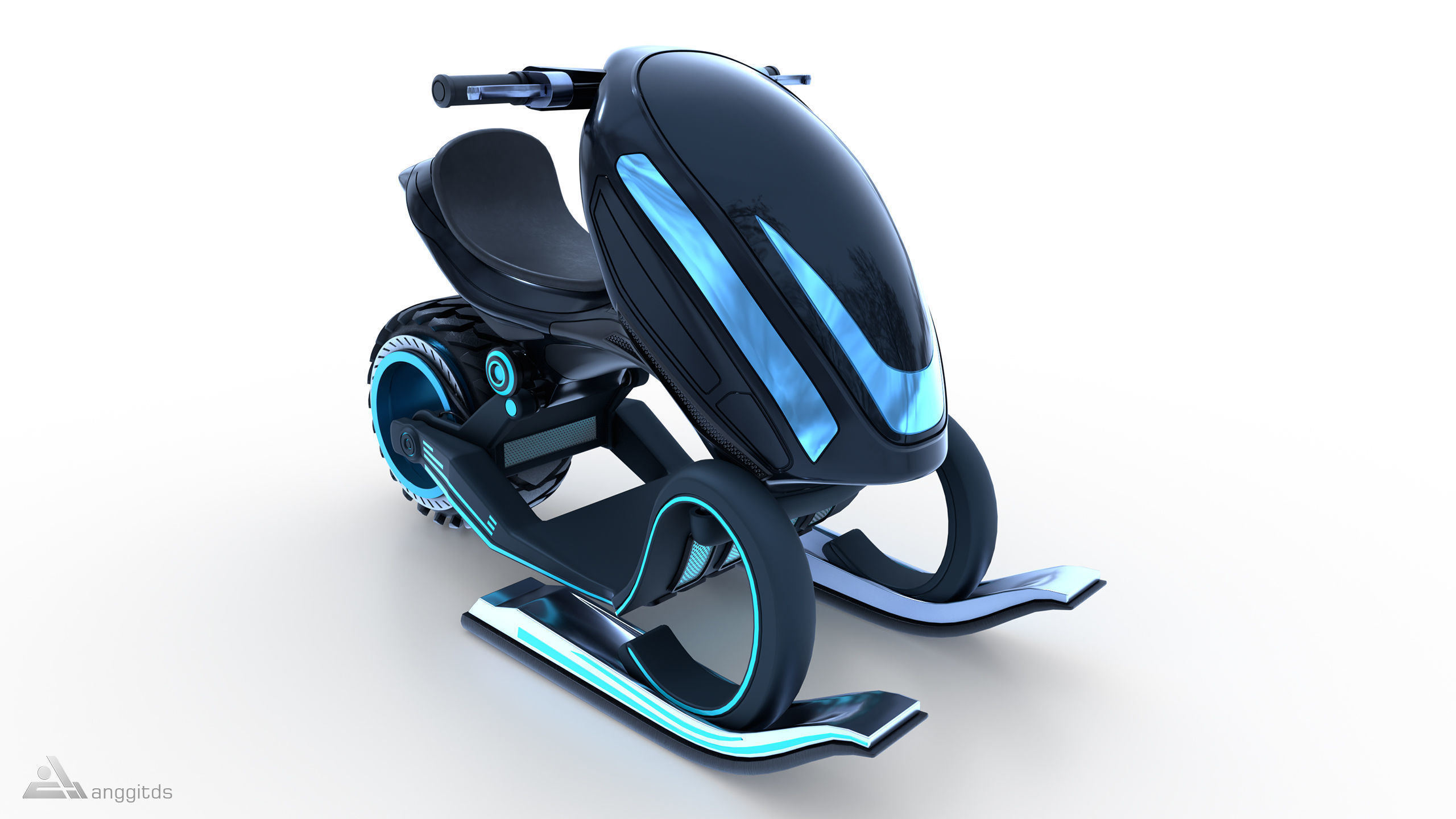 Snow Scooter 3D model_4
