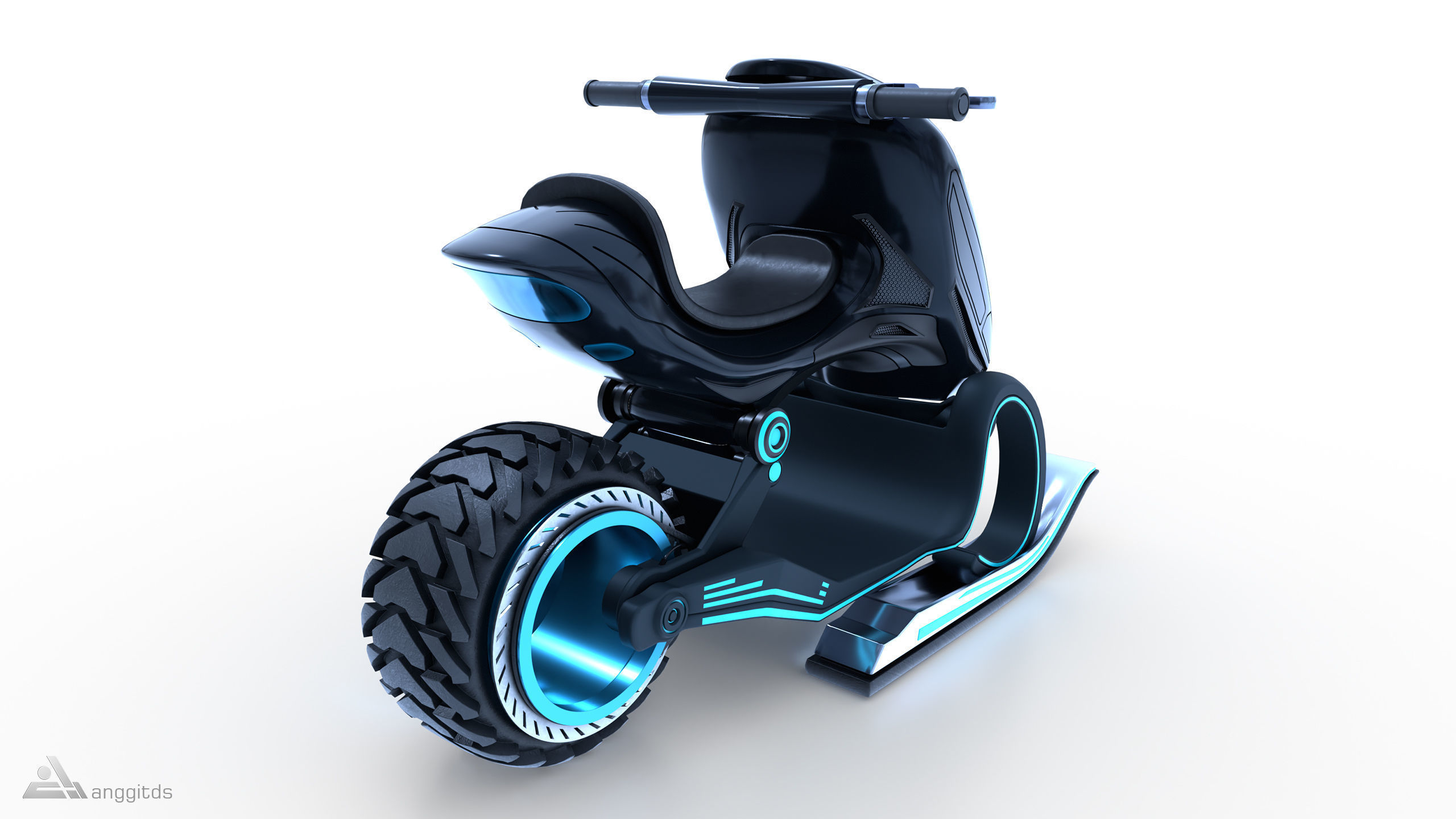 Snow Scooter 3D model_2
