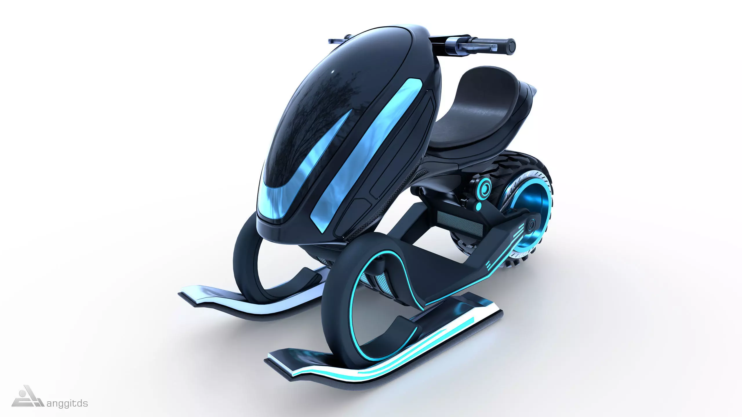 Snow Scooter 3D model_0