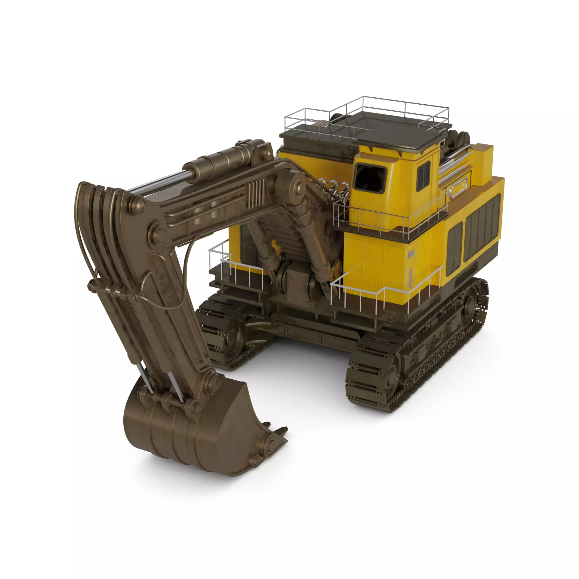 Excavator Low-poly 3D model_0