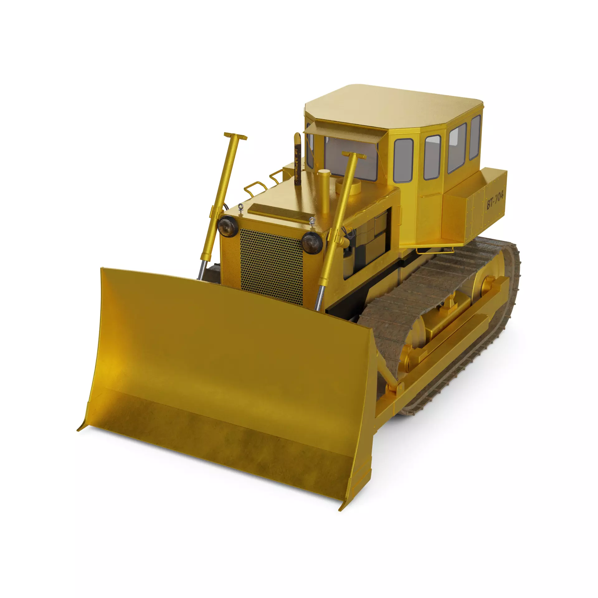 3D Bulldozer Low Poly Low-poly 3D model