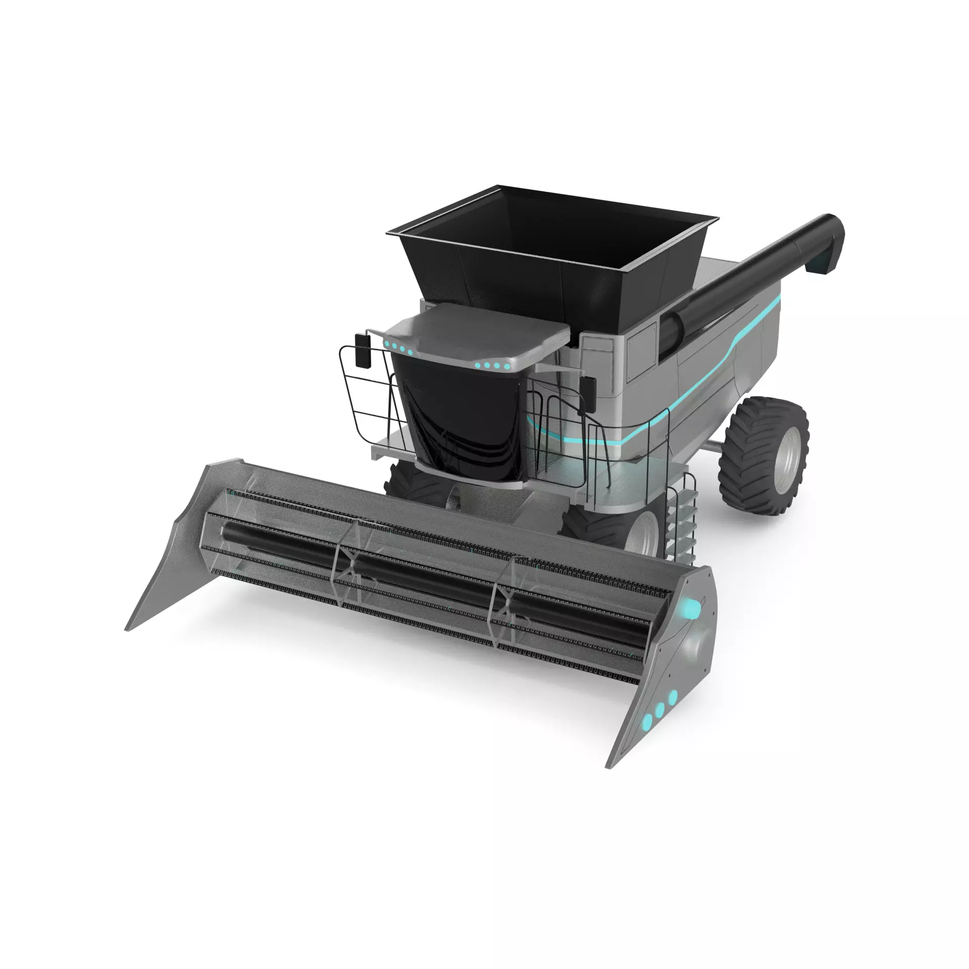 Combine Harvester 3D model_0