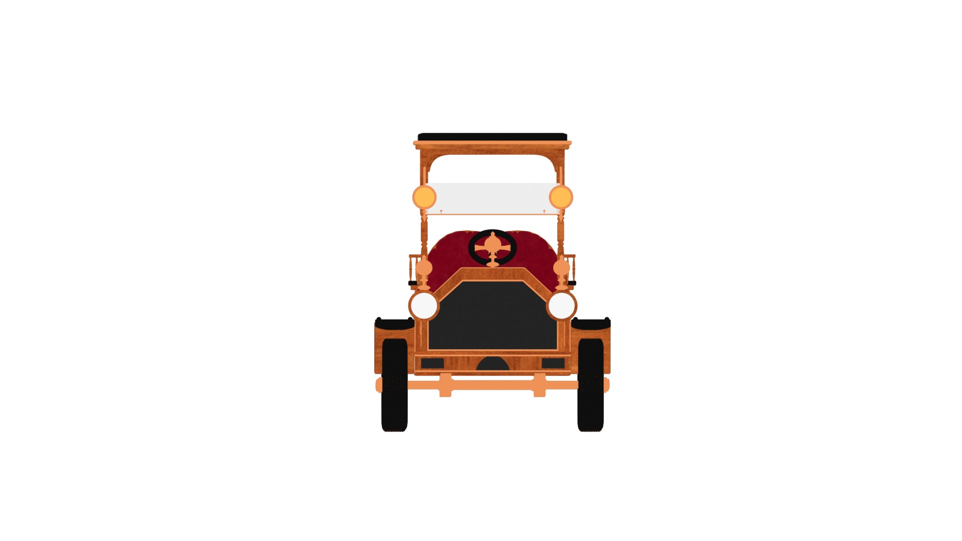Golf Cart Low-poly 3D model_5