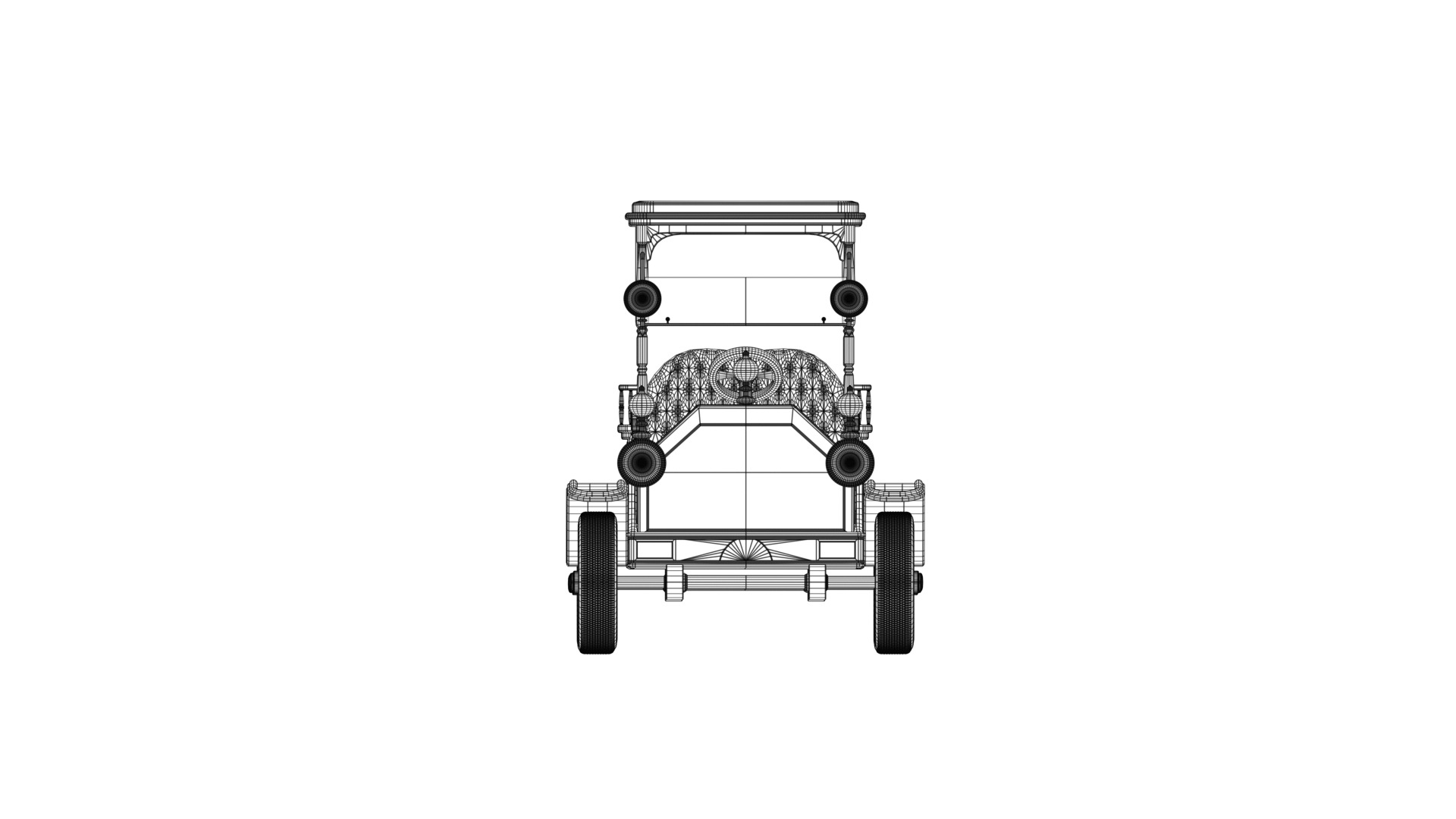 Golf Cart Low-poly 3D model_8