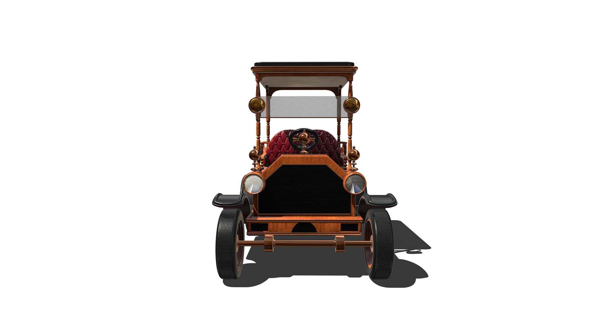 Golf Cart Low-poly 3D model_2
