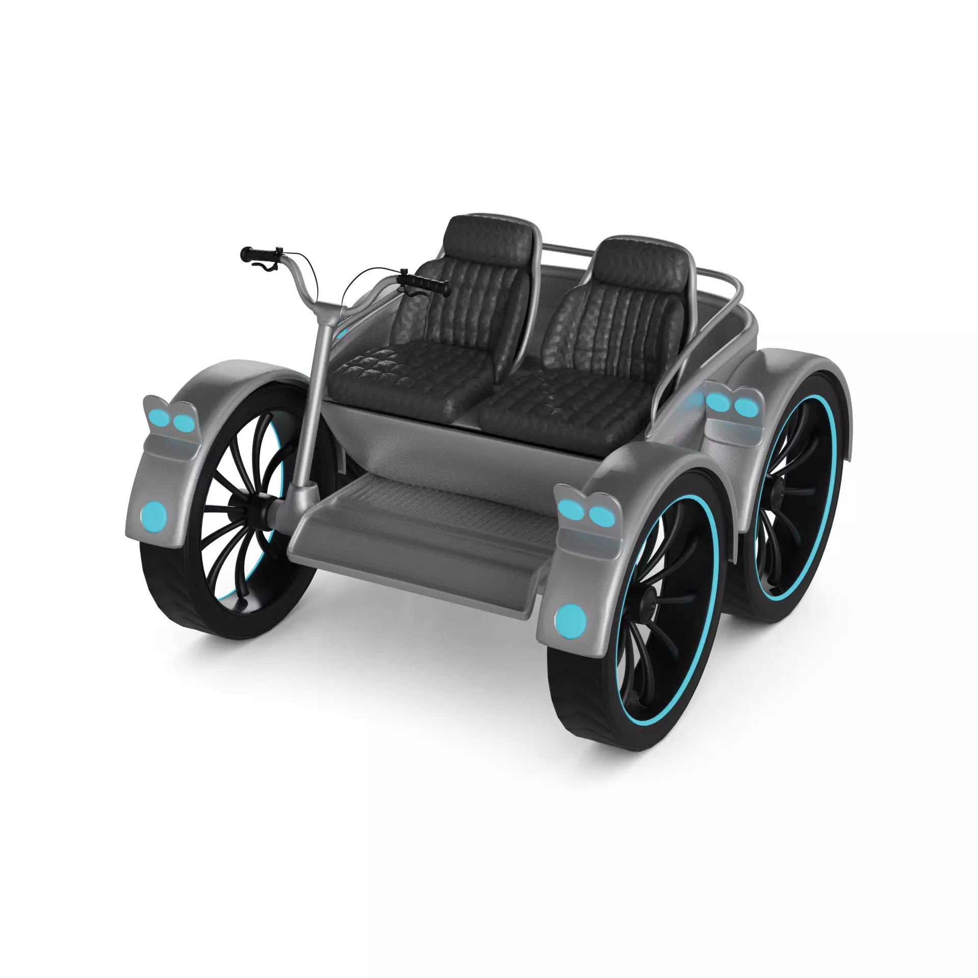 Double Bench Quadracycle 3D model_0