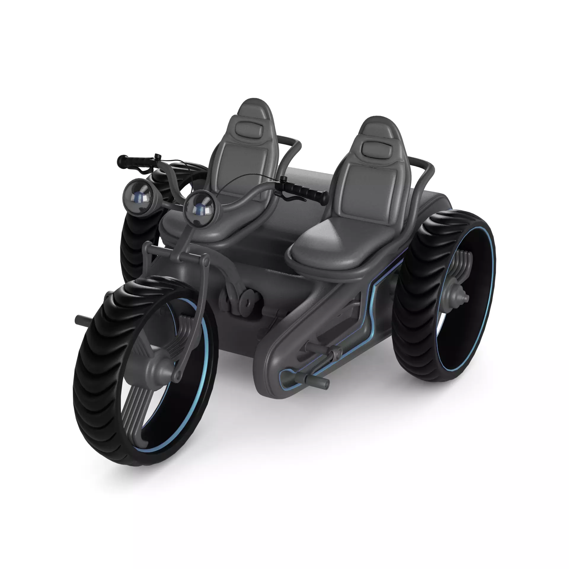 2person Classic Tricycle 3D model_0