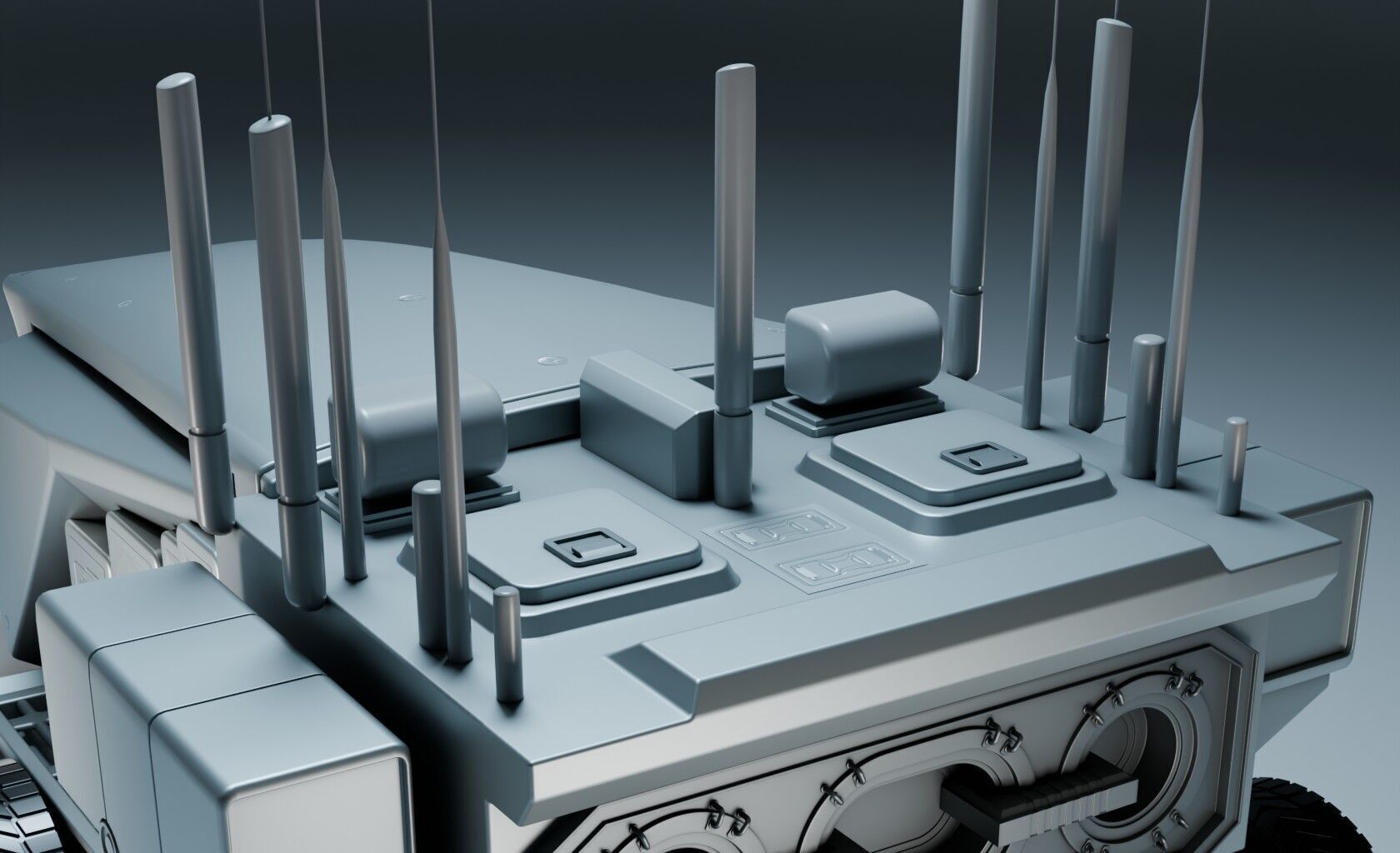 Specter MK V  Autonomous Recon War Rig Warfare Vehicle Low-poly 3D model_9