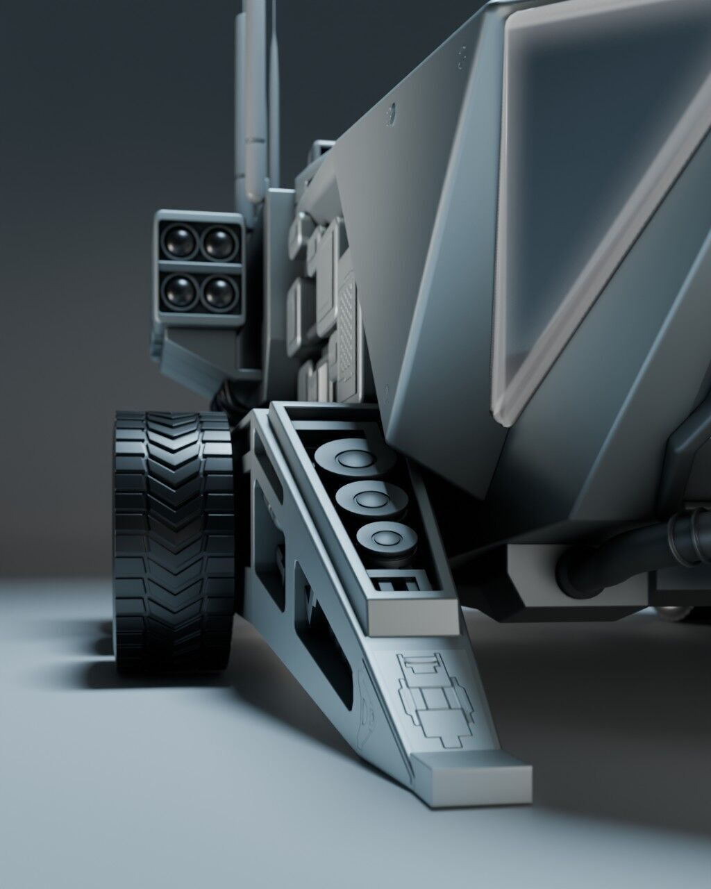 Specter MK V  Autonomous Recon War Rig Warfare Vehicle Low-poly 3D model_6