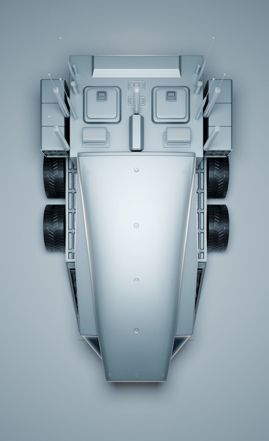 Specter MK V  Autonomous Recon War Rig Warfare Vehicle Low-poly 3D model_4