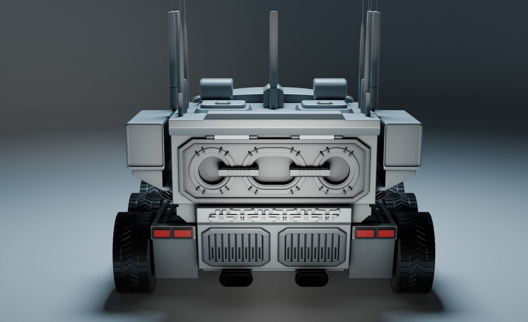 Specter MK V  Autonomous Recon War Rig Warfare Vehicle Low-poly 3D model_3