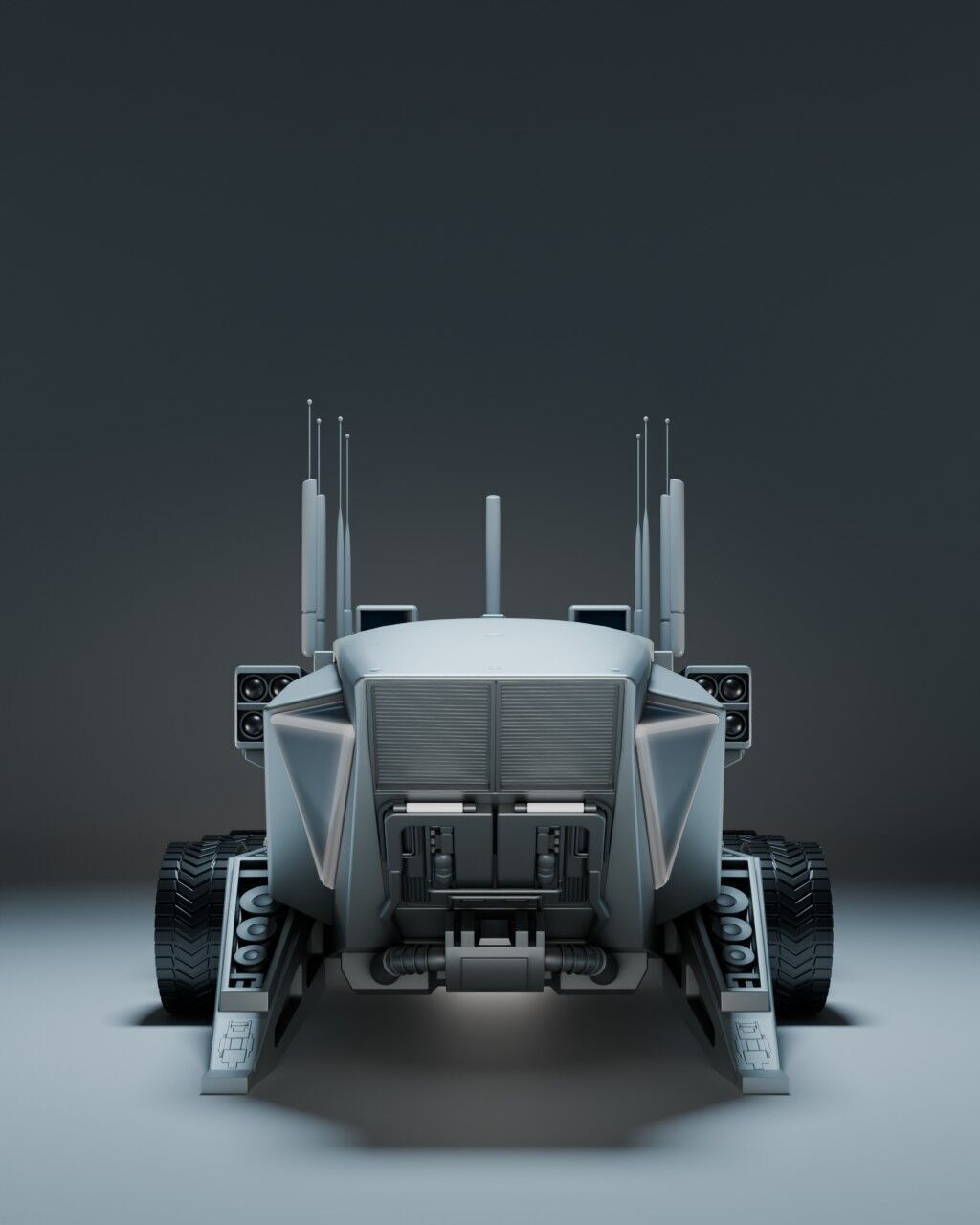 Specter MK V  Autonomous Recon War Rig Warfare Vehicle Low-poly 3D model_5