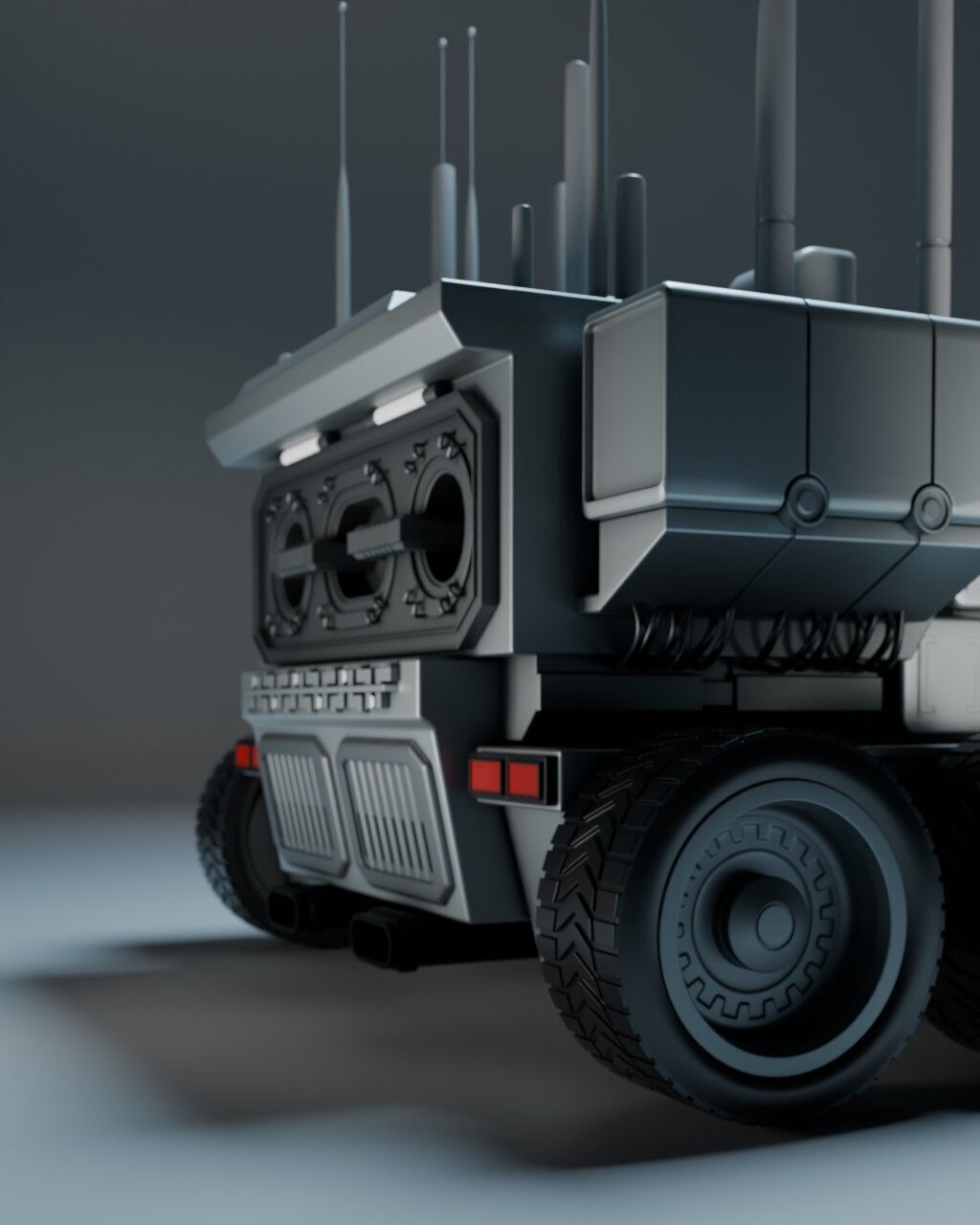 Specter MK V  Autonomous Recon War Rig Warfare Vehicle Low-poly 3D model_8