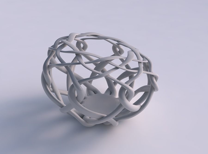 Vase spherical with simple interlacing lattice squeezed with streched top corner