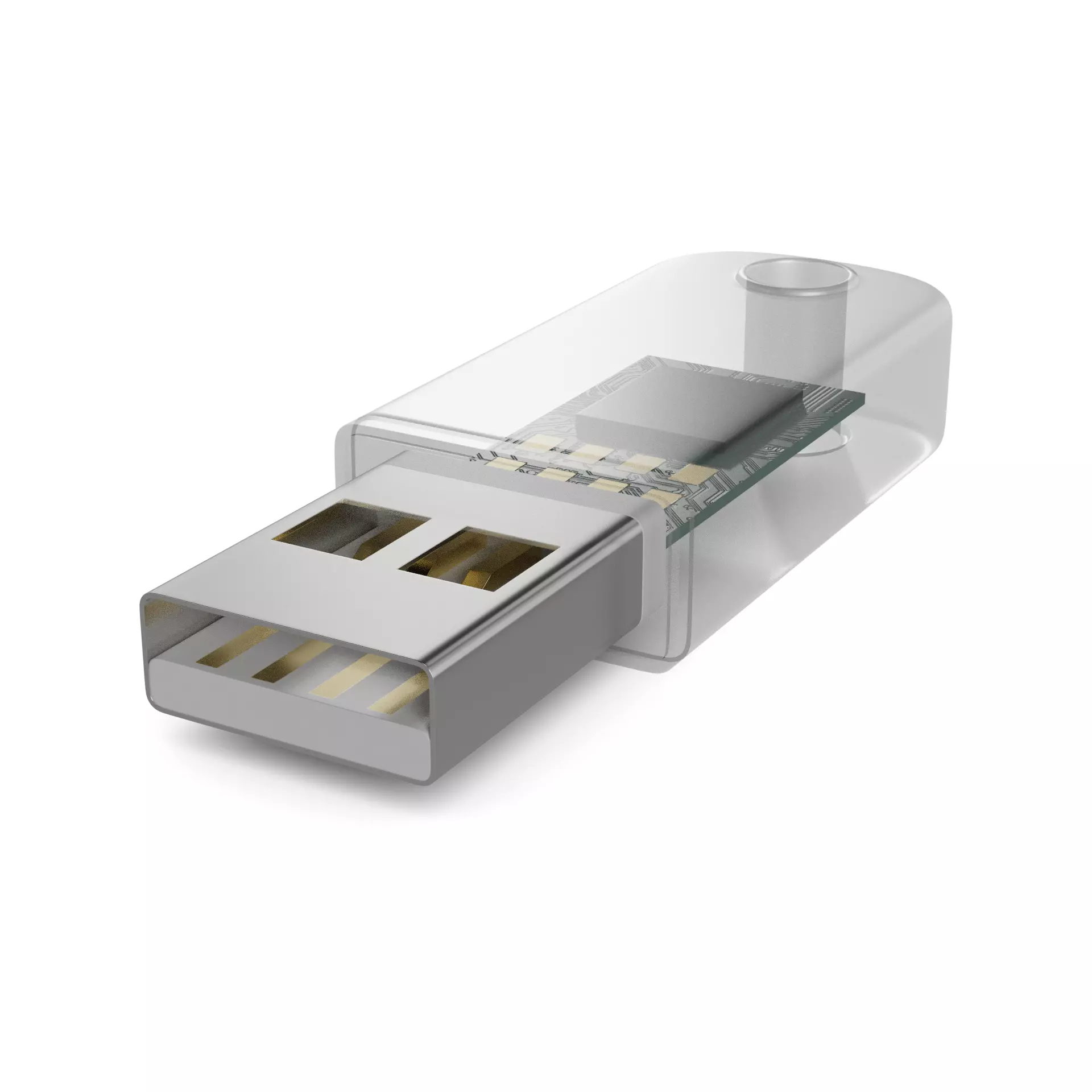 USB flash drive Low-poly 3D model_0
