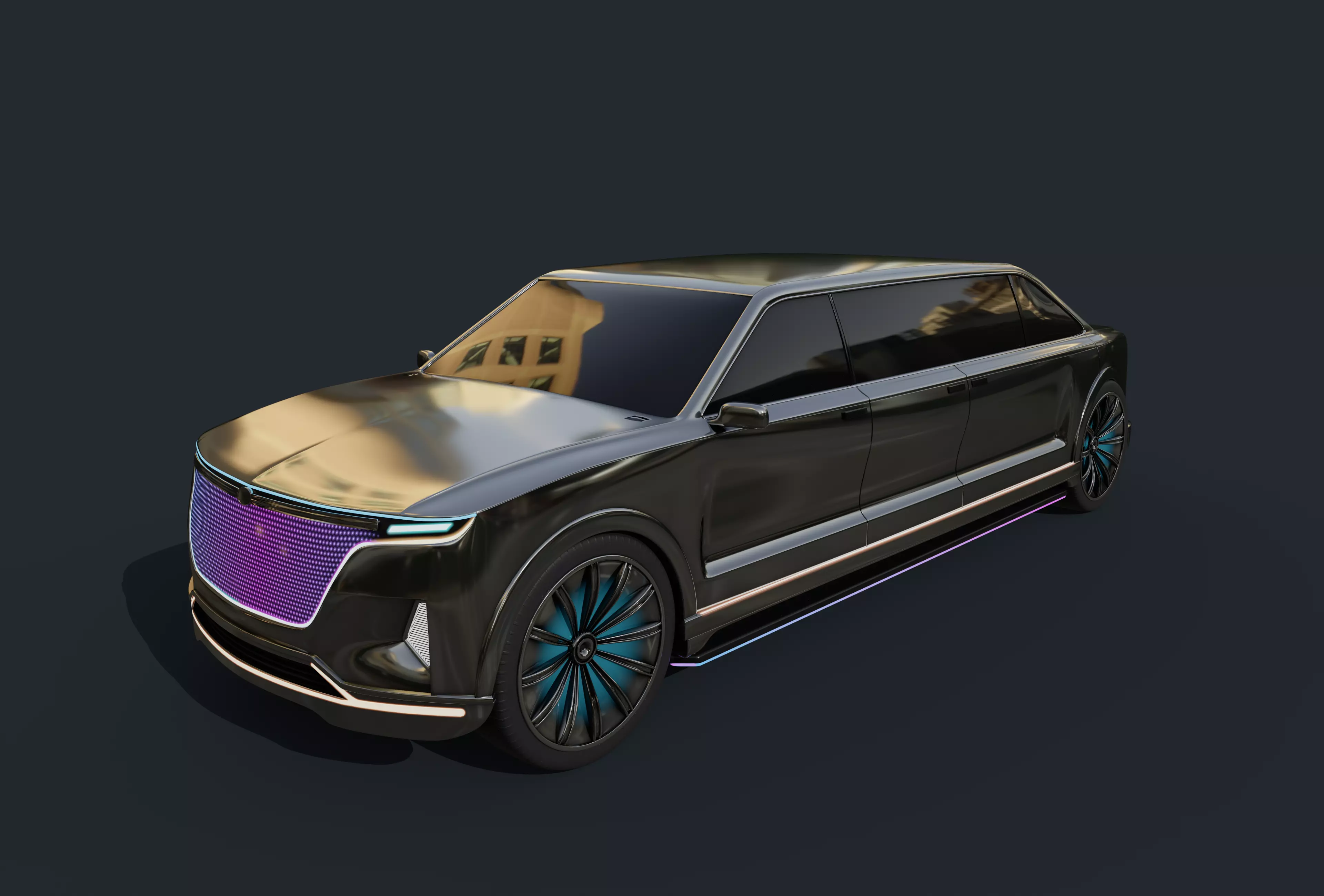 Limousine Car 3D model_0