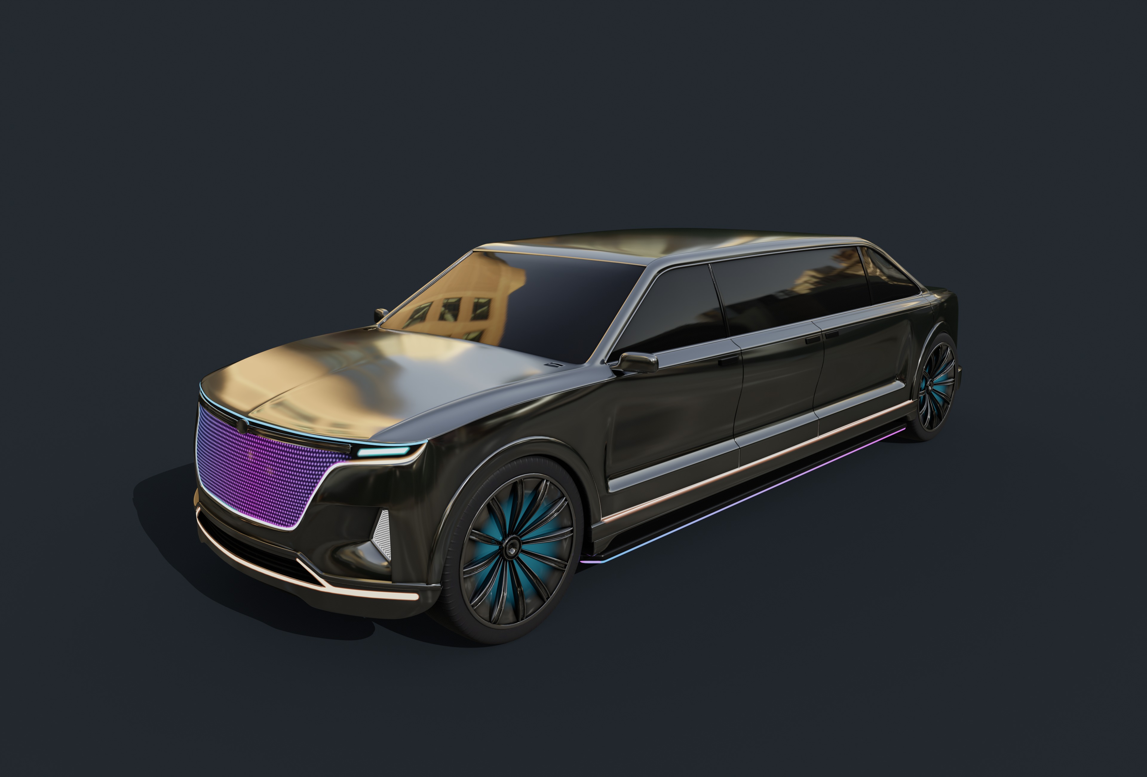 Limousine Car 3D model_9