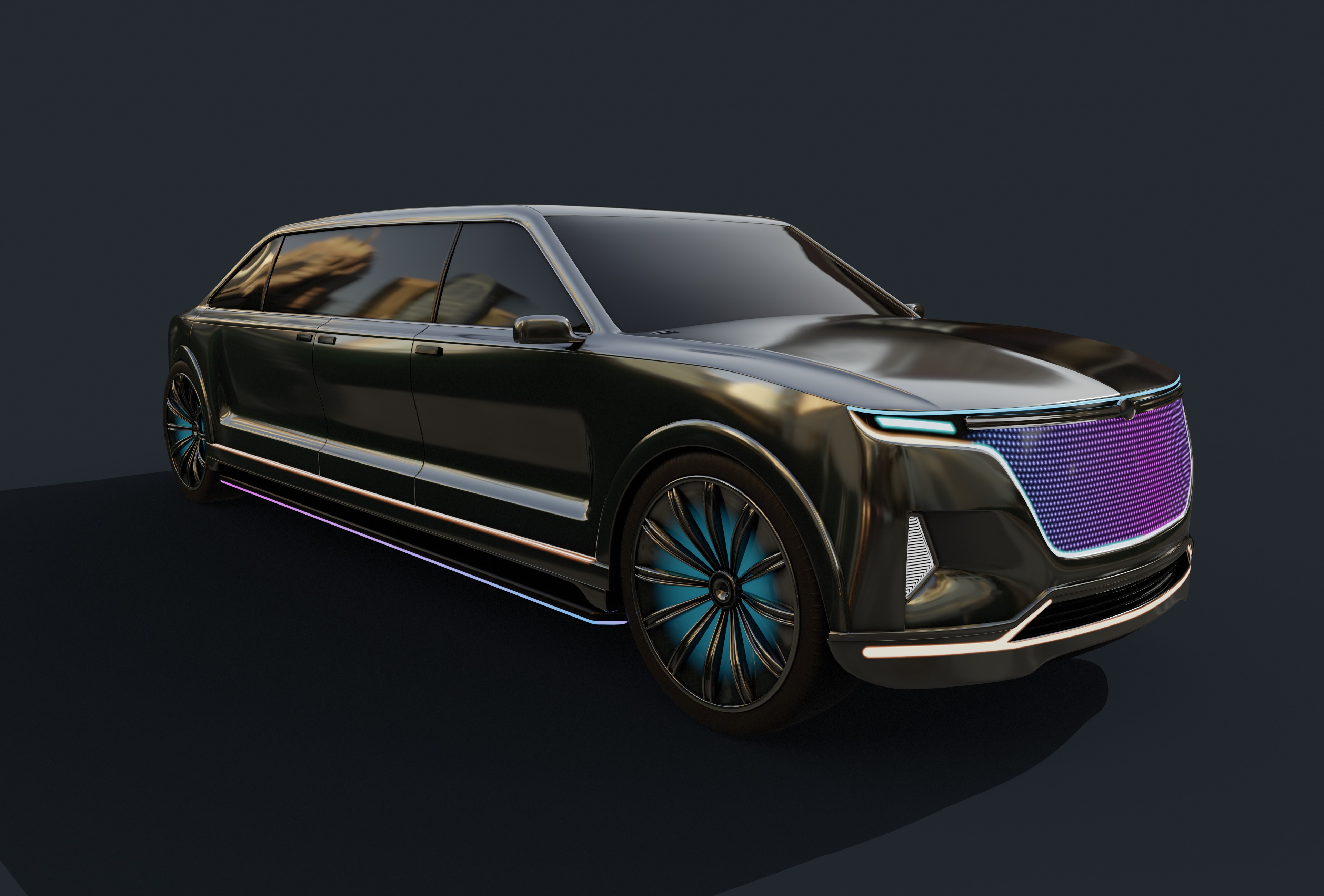 Limousine Car 3D model_5