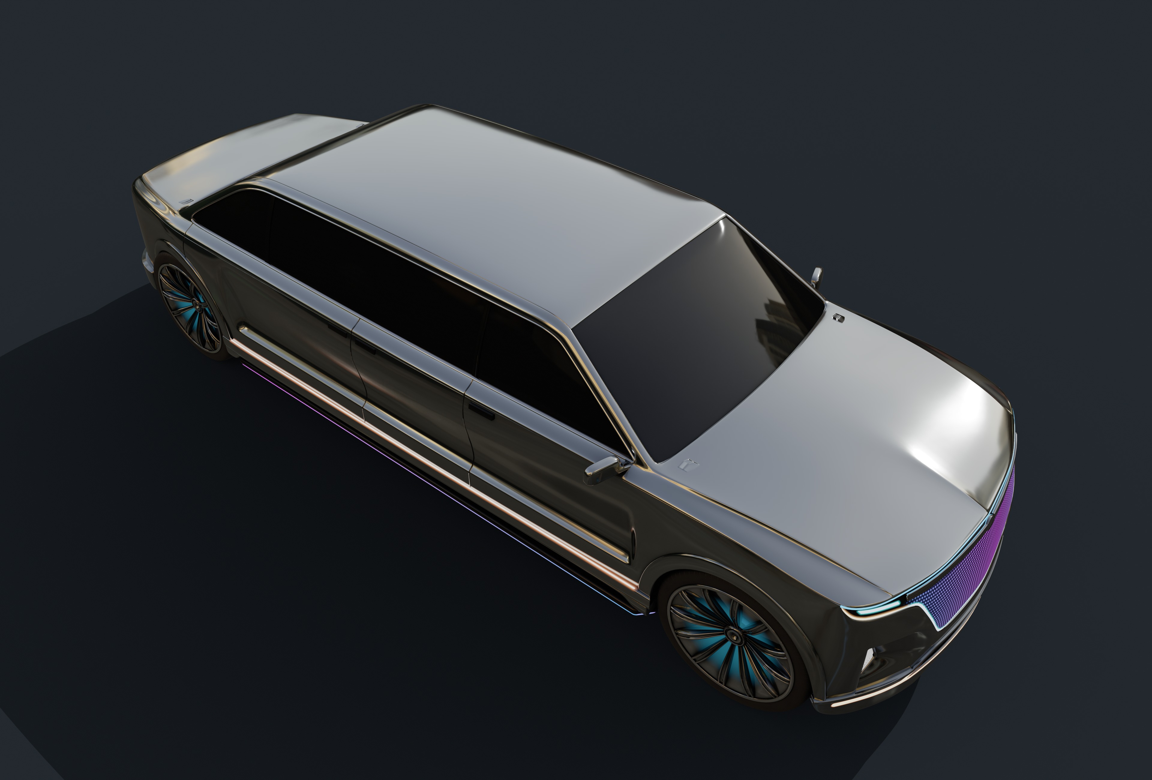Limousine Car 3D model_3