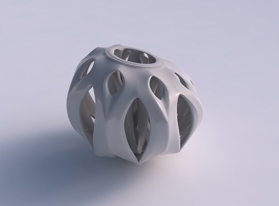 Vase with smooth cuts and support inside it 3D print model_0