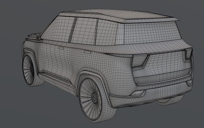 Electric SUV 3D model 4