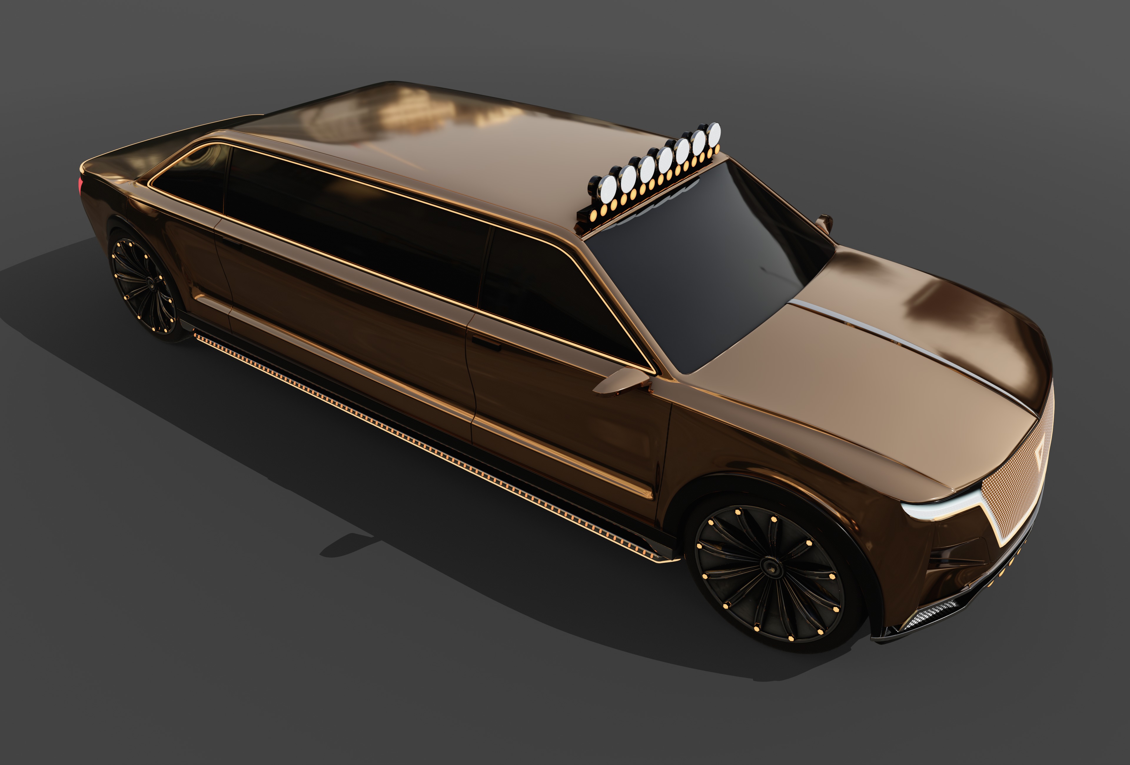 Limousine Car 3D model_4