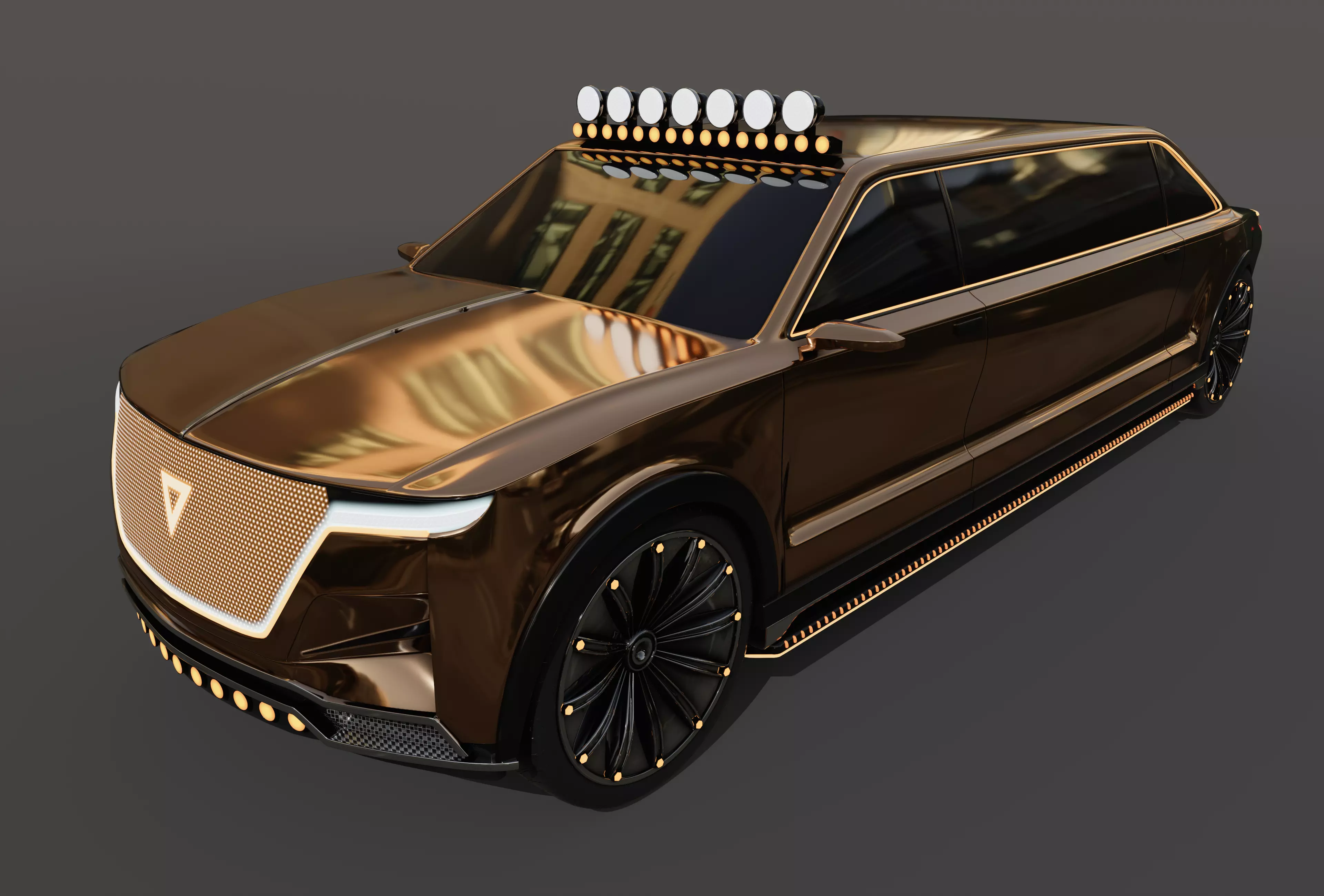 Limousine Car 3D model_0