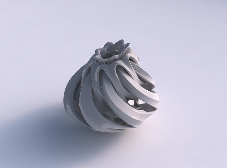 Vase spherical with intersection through cuts streched top co... 3D print model_0