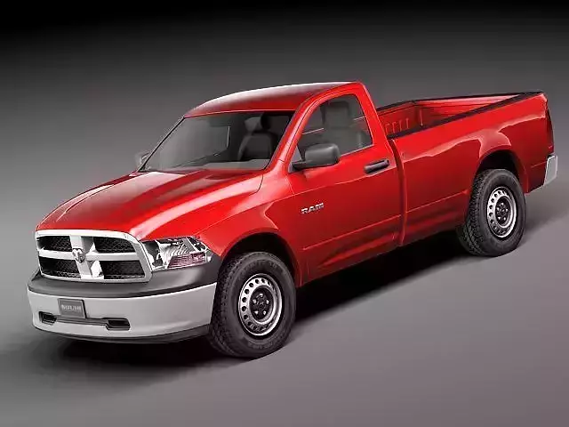 Dodge Ram 2011 Regular Cab Mid Poly 3D Model