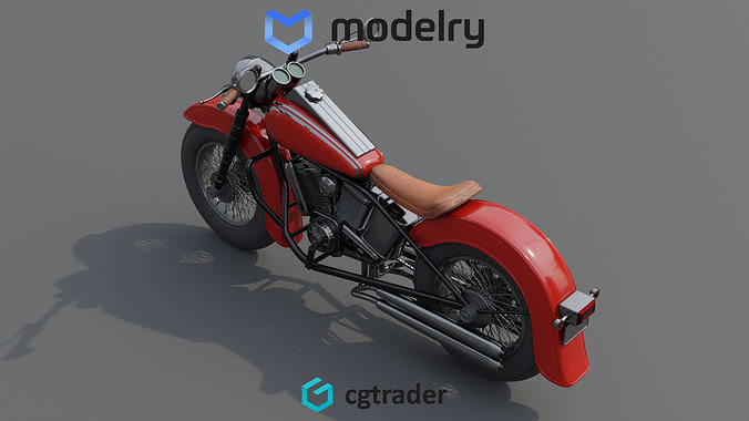 Cruiser Motorcycle 3D model 4