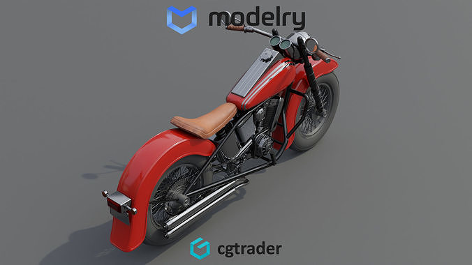Cruiser Motorcycle 3D model 3