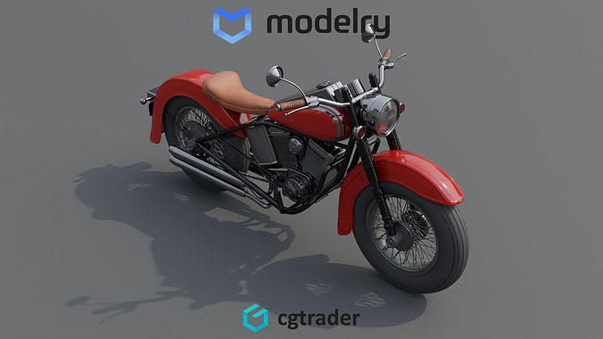Cruiser Motorcycle 3D model 2