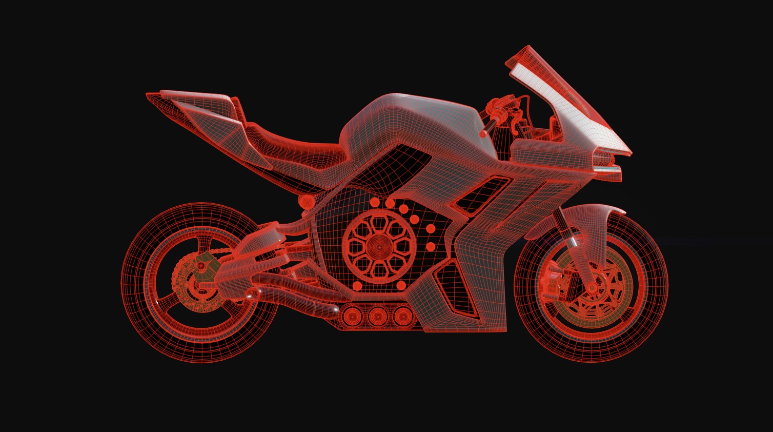 Sport Touring Motorcycle 3D model_4