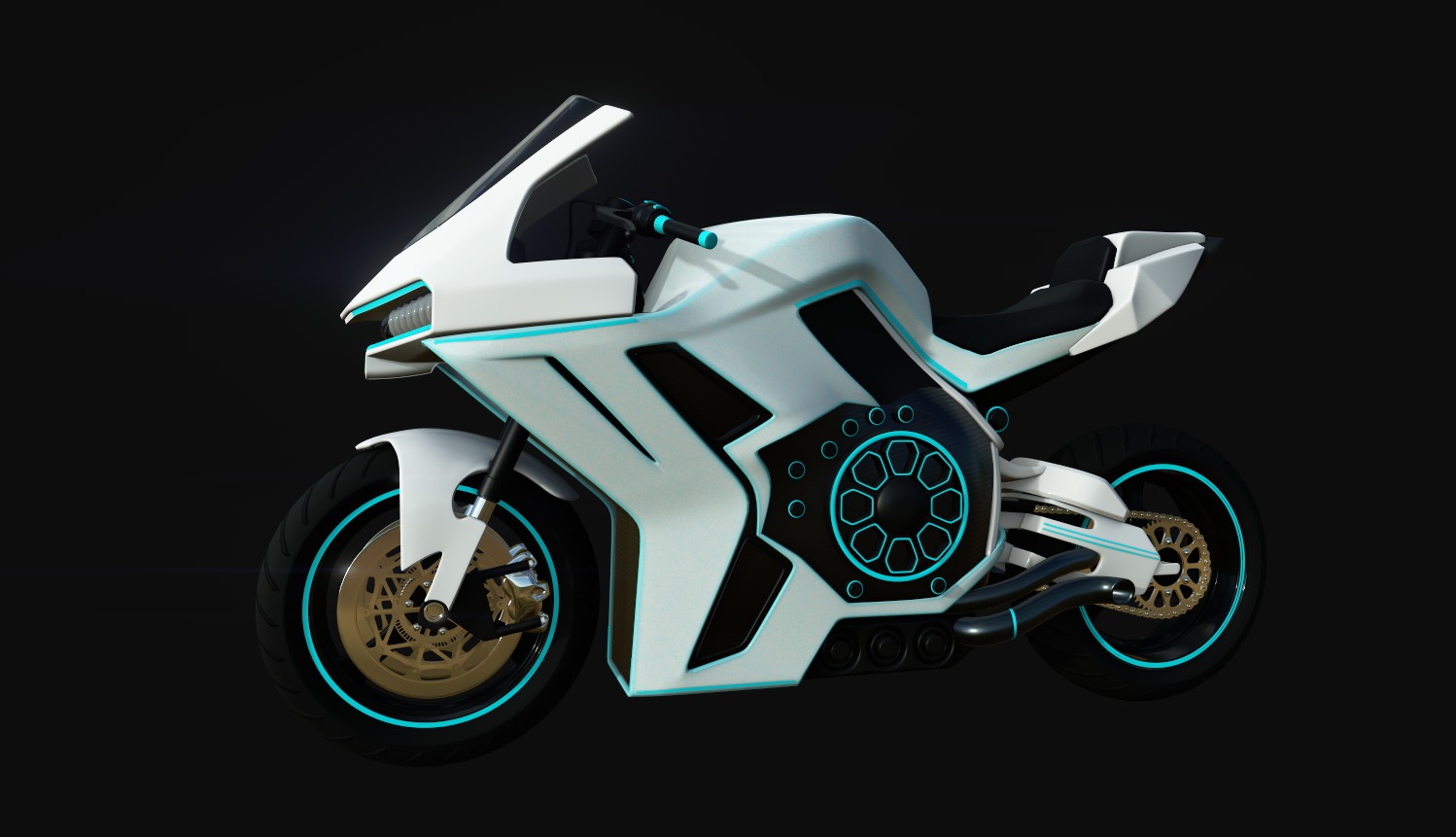 Sport Touring Motorcycle 3D model_1
