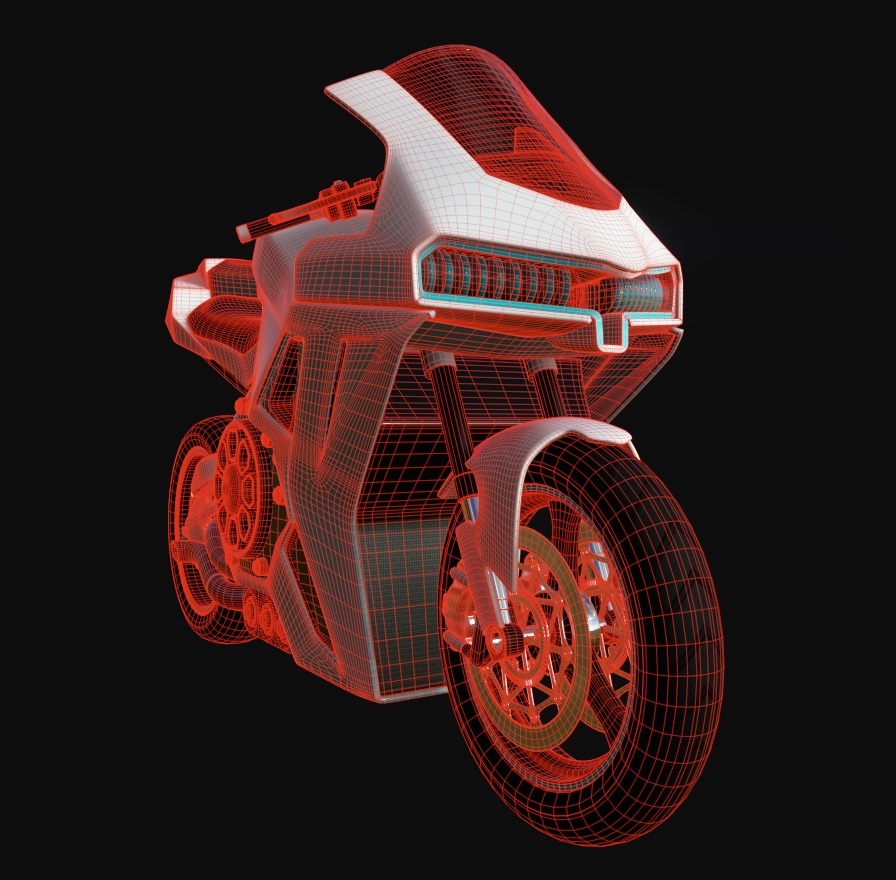 Sport Touring Motorcycle 3D model_5