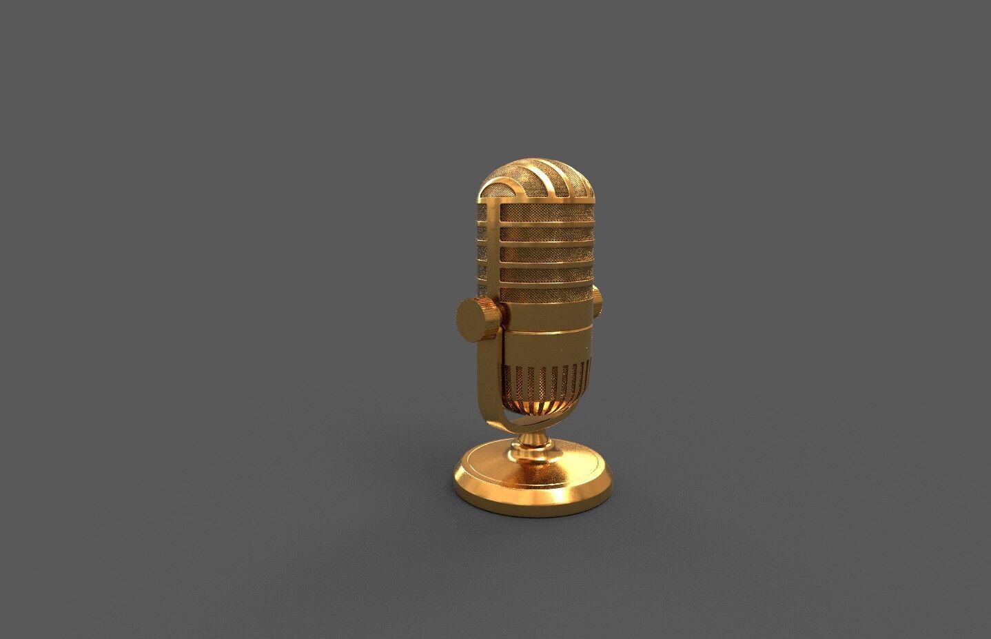 Microphone Low-poly 3D model_3