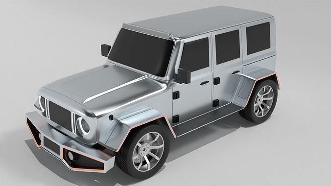 Overland Vehicle Low-poly 3D model 2
