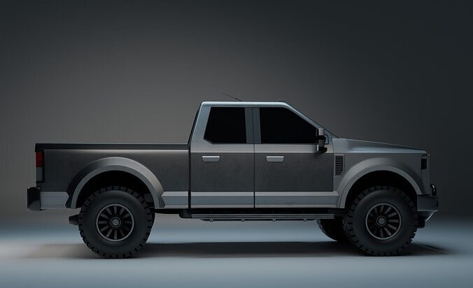 Ironclad V8  Tactical 4x4 Pickup Low-poly 3D model 4