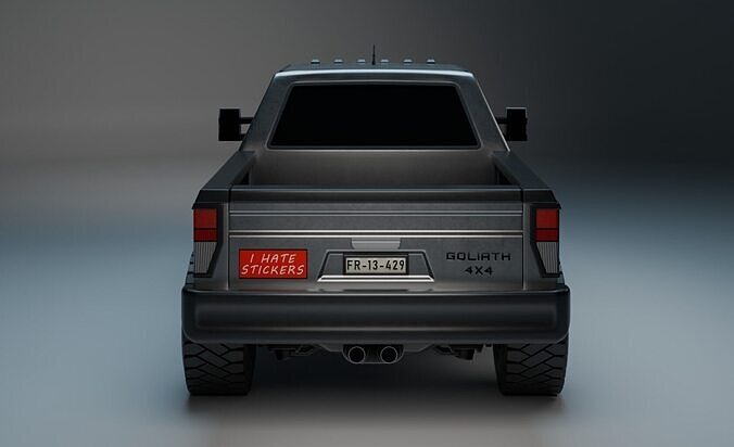 Ironclad V8  Tactical 4x4 Pickup Low-poly 3D model 6