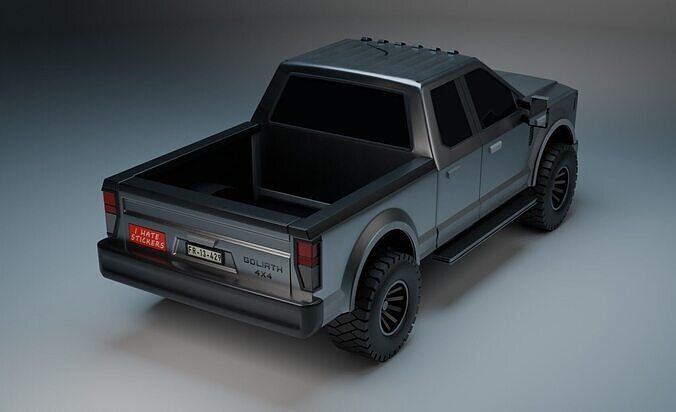 Ironclad V8  Tactical 4x4 Pickup Low-poly 3D model 5