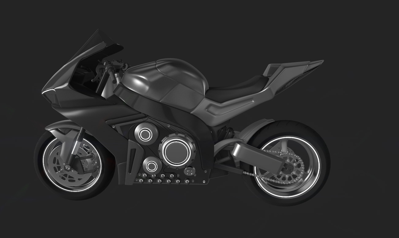 Standard Motorcycle 3D model_1