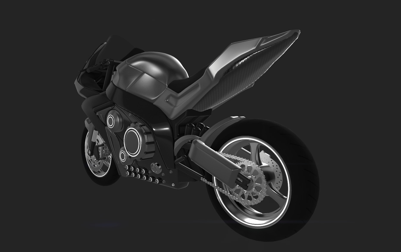 Standard Motorcycle 3D model_4