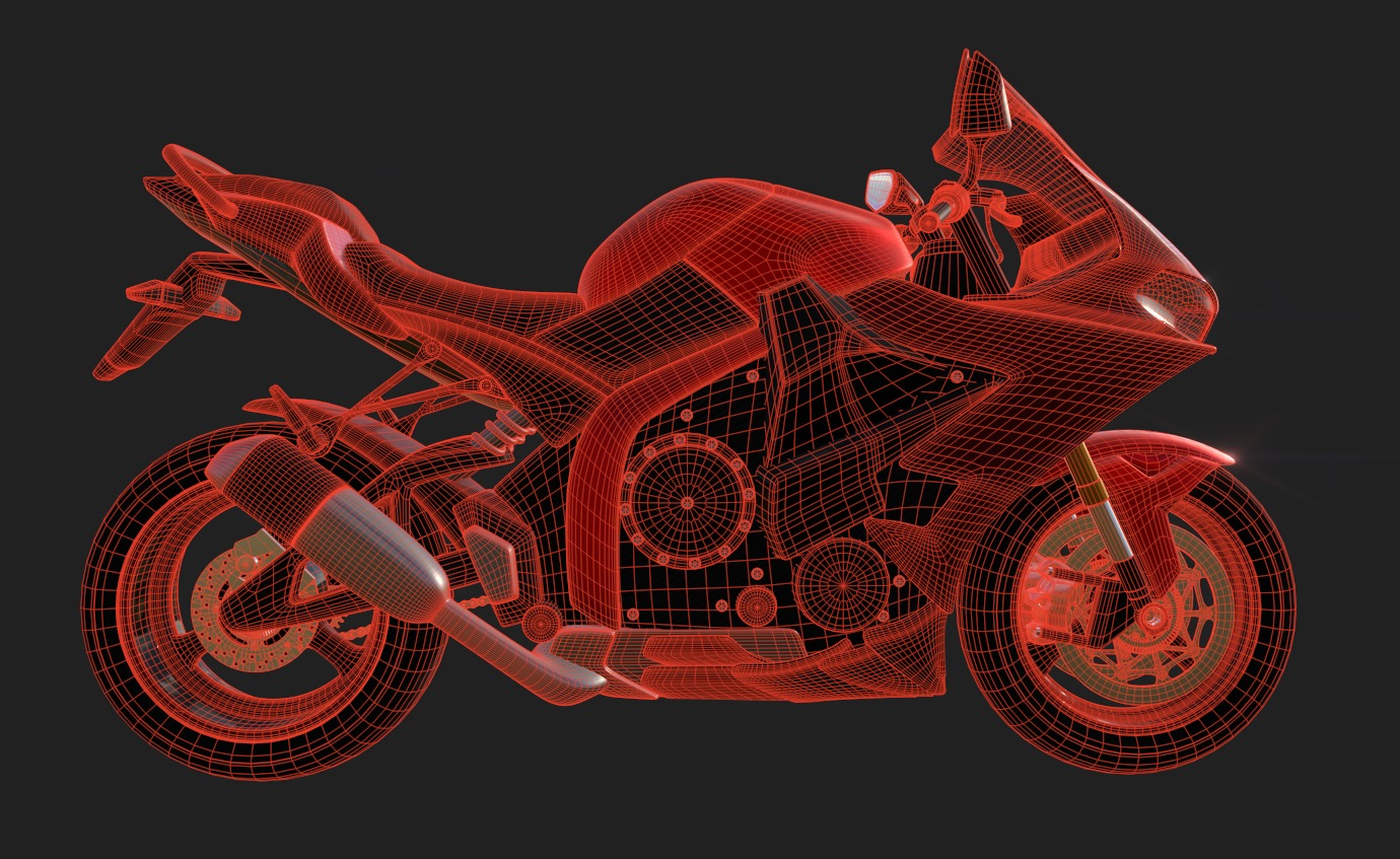 Sport Touring Motorcycle 3D model_4