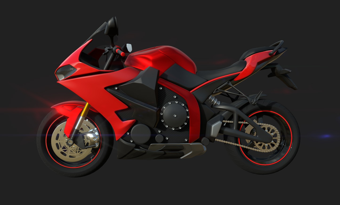 Sport Touring Motorcycle 3D model_1