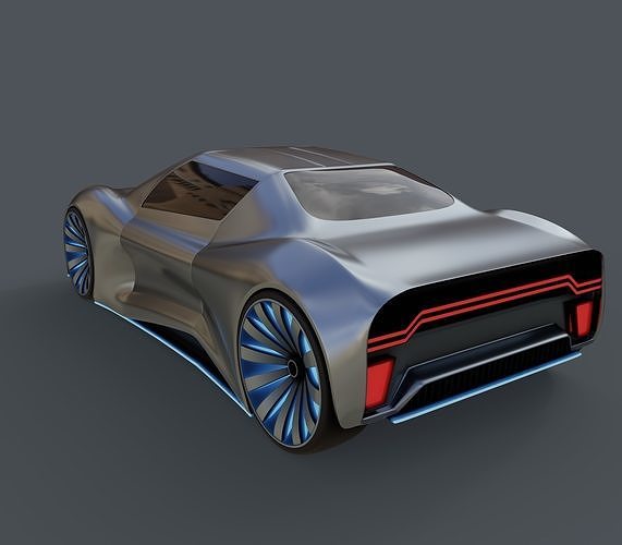 Electric Hybrid Coupe Car 3D model 3