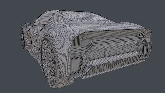 Electric Hybrid Coupe Car 3D model 5