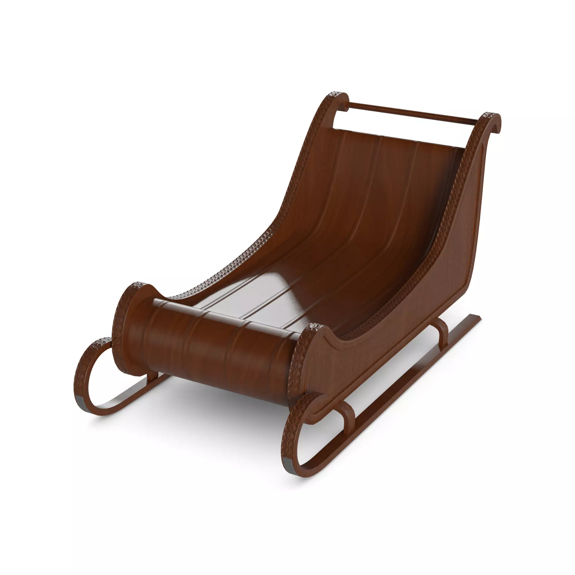 Snow Sled Low-poly 3D model_0